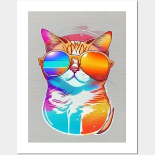 cool summer cat Posters and Art